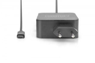 Ładowarka sieciowa zasilacz 1x USB-C PD 3.0 max. 65W zintegrowany kabel 1,2m Czarna Digitus
