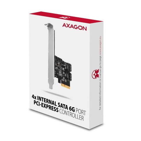 PCES-SA4X4 Kontroler PCIe 4x wewnętrzny port SATA 6G, ASM1164, SP & LP AXAGON
