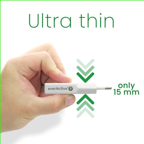 Ładowarka sieciowa SUPER SLIM QC 3.0 20W 1XUSB 1XUSB-C biała SC-340Q EverActive