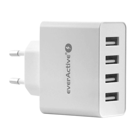 Ładowarka sieciowa 4x USB 5A Iq smart charging Biała EverActive