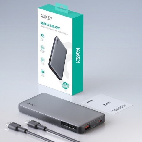 PB-Y41 Power Bank 10000mAh 30W 2xUSB PD 3.0 QC 3.0 LED AUKEY