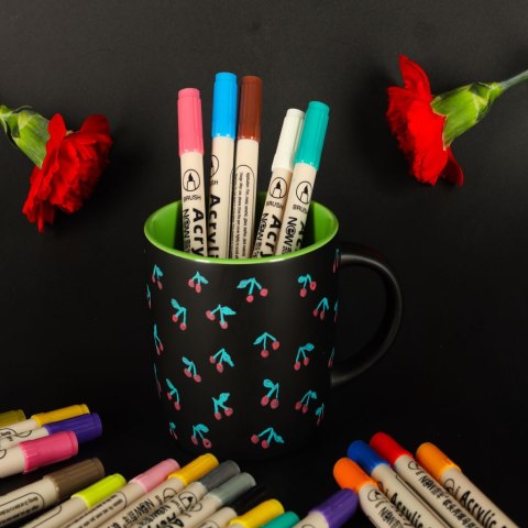 Markery akrylowe do tkanin kamieni pisaki flamastry mazaki wodoodporne DIY 24 szt. Kik Sp. z o. o. Sp. k.