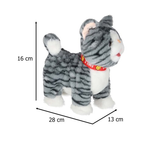 Kotek interaktywny na smyczy miauczy chodzi rusza ogonem szary Kik Sp. z o. o. Sp. k.