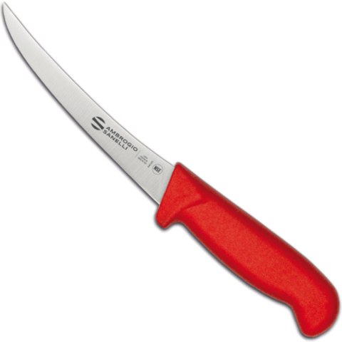 Nóż do trybowania zakrzywiony SUPRA COLORE HACCP 130/290 mm - czerwony Ambrogio Sanelli