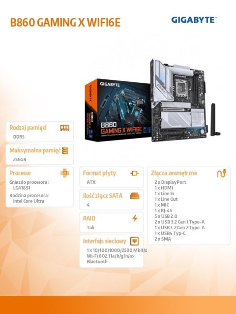 Płyta główna B860 GAMING X WIFI6E Gigabyte