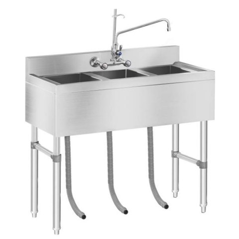 Zlew gastronomiczny ze stali nierdzewnej basen 3 komorowy 100x50cm Royal Catering