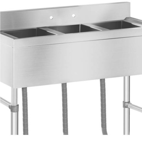 Zlew gastronomiczny ze stali nierdzewnej basen 3 komorowy 100x50cm Royal Catering
