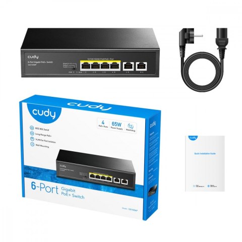 Przełącznik GS1006P 6-Port Gigabit PoE+ Switch 65W Cudy