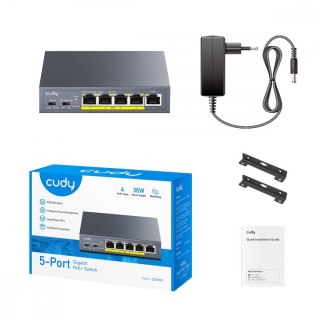 Przełącznik GS105P 5-Port Gigabit PoE+ Switch 36W Cudy