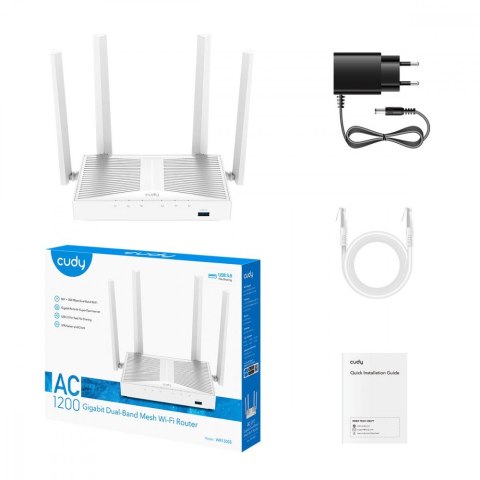 Router WR1300S Mesh Gigabit WiFi AC1200 z USB, 5 x 10/100/1000Mbps RJ45, 4 x 5dB Cudy