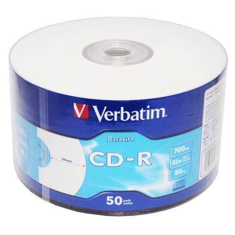 CD-R 52x 700MB 50P SP Printable Extra Protection 43794 Verbatim