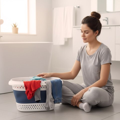 Kosz na pranie składany silikonowy duży koszyk 32L Kik Sp. z o. o. Sp. k.