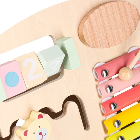 Pchacz dla dziecka chodzik drewniany z liczydłem niebieski Kik Sp. z o. o. Sp. k.