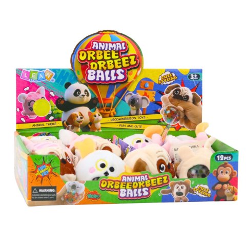 Pluszak Do Ściskania Ugniatania Gniotek z Kulkami Wodnymi Pies Kot 6 cm LEAN TOYS