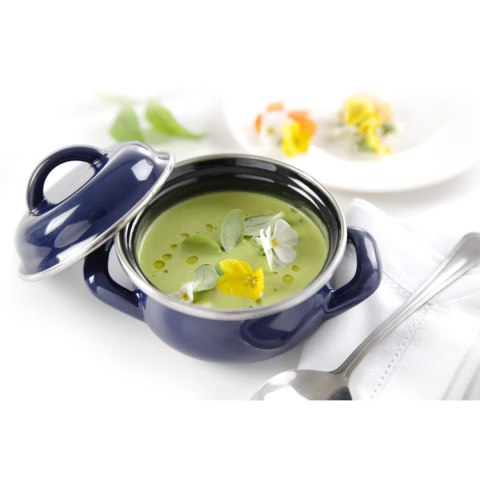 Garnek do zup i sosów z pokrywką niebieski 0,5 l - Hendi 625804 Hendi