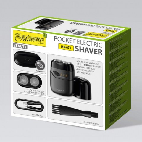 Golarka męska podróżna 2 głowice, USB MR-671 Feel-Maestro