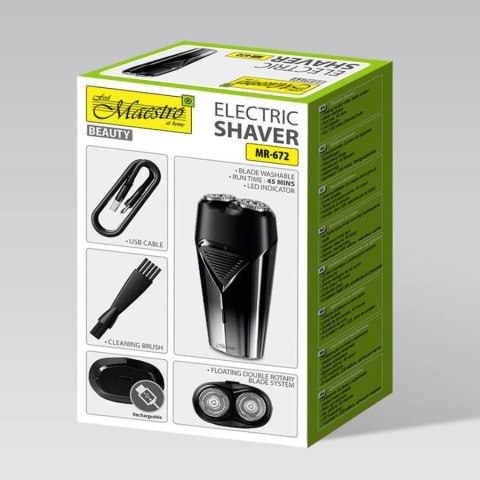 Golarka męska podróżna 2 głowice, USB MR-672 Feel-Maestro