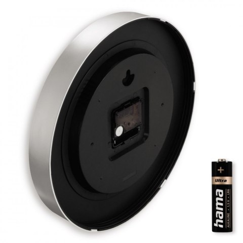 Zegar ścienny Sicily 30 cm Srebrno-czarny Hama