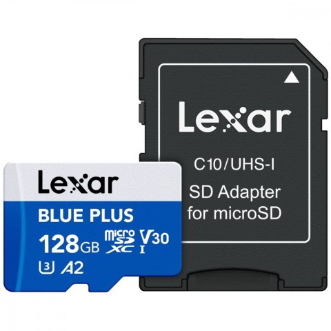 Karta pamięci microSD 128GB C10 A2 U3 V30 170MB/s Blue Plus Lexar