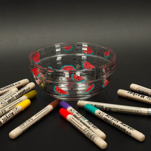 Markery akrylowe do tkanin kamieni pisaki flamastry mazaki wodoodporne DIY 12 szt. Kik Sp. z o. o. Sp. k.