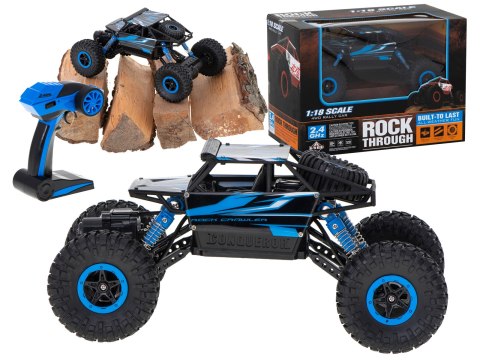 Samochód zdalnie sterowany na pilota RC Rock Crawler HB 2,4GHz 1:18 niebieski Kik Sp. z o. o. Sp. k.