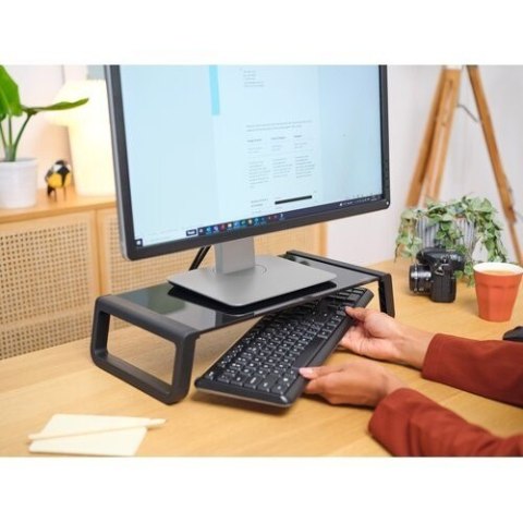 Podstawka pod monitor MONTA GLASS czarna Trust