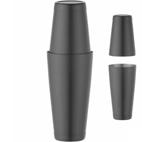 Shaker bostoński 2 częściowy do drinków koktajli Tin on Tin 0.8 l - czarny Bar Up