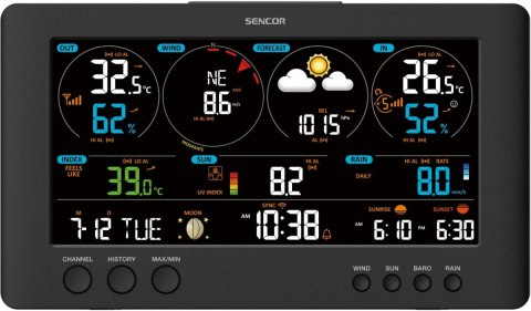 Profesjonalna stacja METEO WiFi SWS 12500 wys. LCD 21,4cm Kolor Sencor