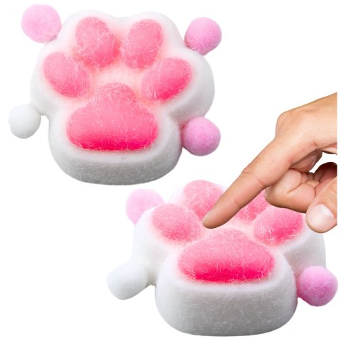 Gniotek Kocia Łapka Zabawka Antystresowa Sensoryczna Sierść Squishy Biała LEAN TOYS