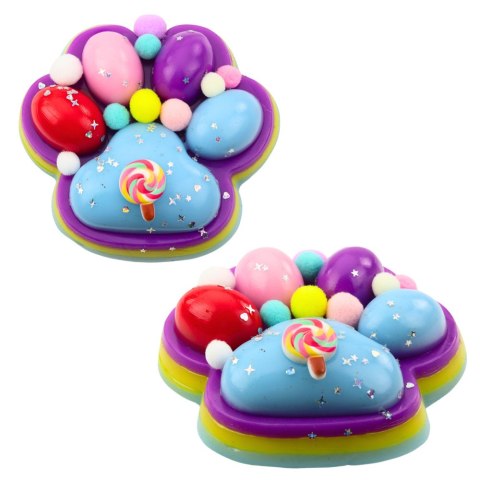 Gniotek Kocia Łapka Zabawka Antystresowa Sensoryczna Squishy XXL Fioletowa Zielona LEAN TOYS