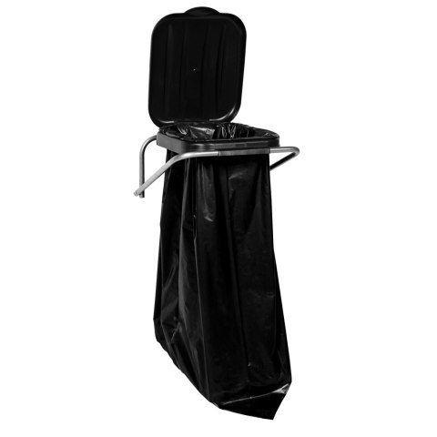 Uchwyt ścienny wiszący do segregacji śmieci czarny - worki 120L GSG24