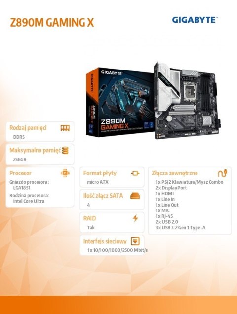 Płyta główna Z890M GAMING X Gigabyte
