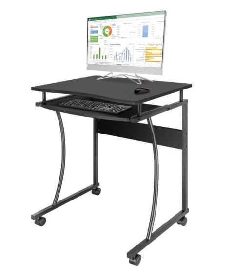 Biurko komputerowe mobilne Techly 600x480mm czarne Techly