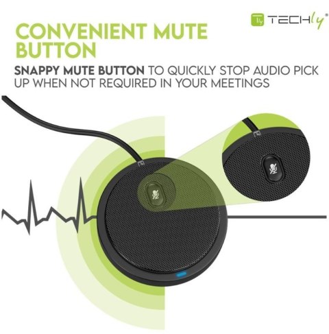 Mikrofon konferencyjny dookólny USB 2.0 z wyciszeniem Techly