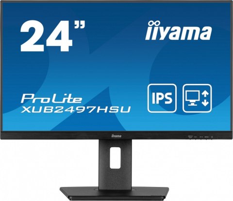 Monitor 24 cale XUB2497HSU-B2 IPS, HDMI, DP, 2x2W, 2xUSB, Pivot, HAS(150mm) /5y/ IIYAMA