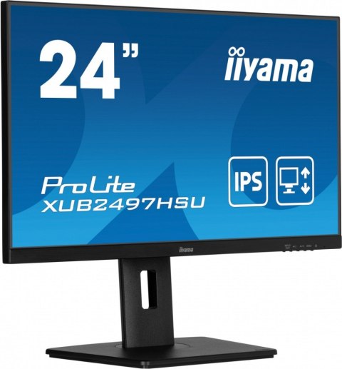 Monitor 24 cale XUB2497HSU-B2 IPS, HDMI, DP, 2x2W, 2xUSB, Pivot, HAS(150mm) /5y/ IIYAMA