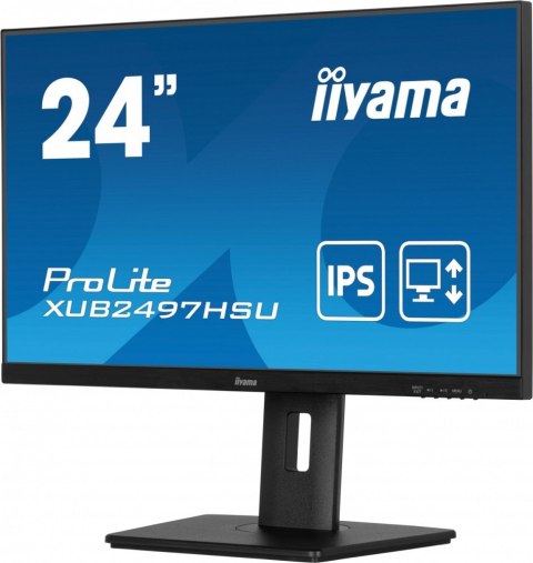 Monitor 24 cale XUB2497HSU-B2 IPS, HDMI, DP, 2x2W, 2xUSB, Pivot, HAS(150mm) /5y/ IIYAMA