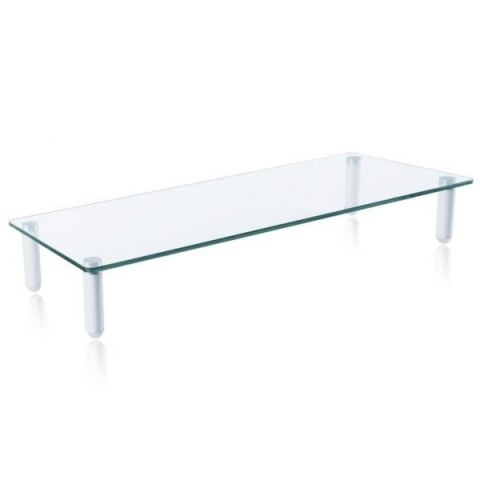 Podstawka pod monitor do 32cali, szklana biała Techly