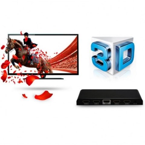 Rozdzielacz-splitter HDMI 1/4 Ultra HD, 3D Techly