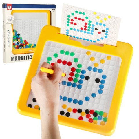 Tablica magnetyczna montessori mozaika kolorowe kropki żółta 26 x 26 cm Kik Sp. z o. o. Sp. k.