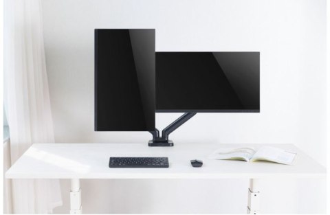 Uchwyt na dwa monitory 17-32 cali 9kg biurkowy obrotowy gazowy Techly