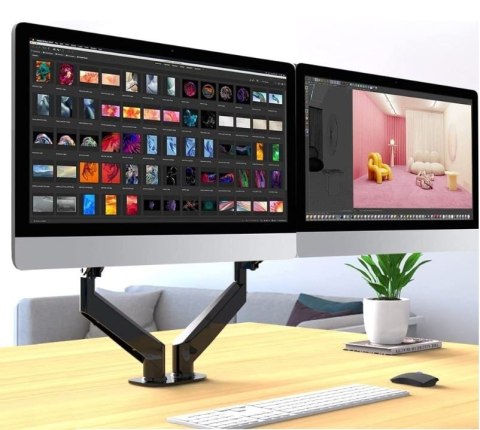 Uchwyt na dwa monitory 17-32 cali 9kg biurkowy obrotowy gazowy Techly