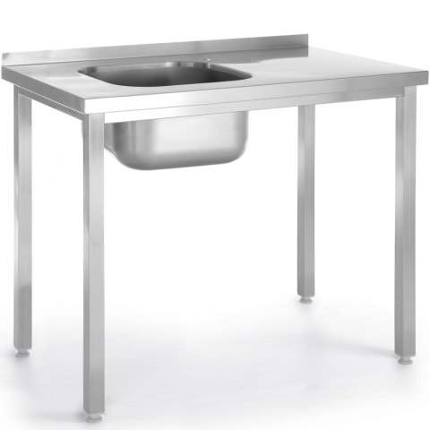 Basen zlew jednokomorowy lewy Budget Line STAL 800 x 600 x 850 cm - Hendi 816776 Hendi