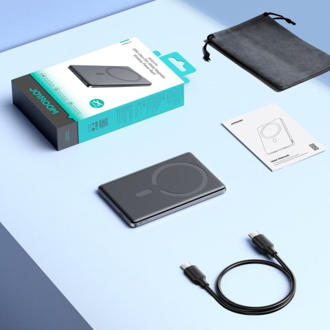 Powerbank 5000mAh USB-C 20W PD i ładowaniem indukcyjnym 15W - szary JOYROOM