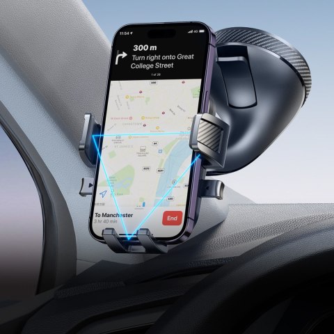 Uchwyt samochodowy zaciskowy na telefon mocowany na szybę - czarny JOYROOM