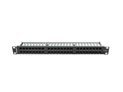 Patch Panel 48 Port 1U Kat.6 czarny Lanberg