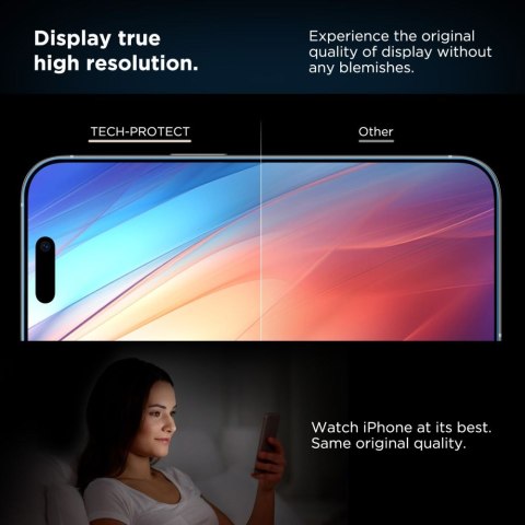 Szkło hartowane na iPhone 15 / 16 z ramką instlacyjną Quick Set+ - 2 szt. Tech-Protect