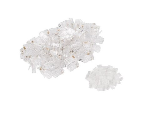 Wtyk sieciowy RJ45 8P8C kat.6 UTP (100szt) z prowadnicą do linki i do drutu Lanberg