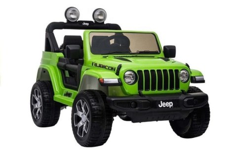 Auto na Akumulator Jeep Rubicon Światła LED MP3 Pilot 4x4 Zielony