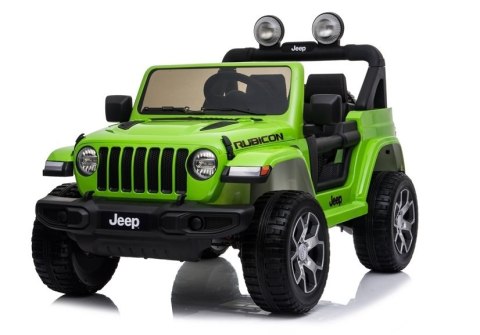 Auto na Akumulator Jeep Rubicon Światła LED MP3 Pilot 4x4 Zielony